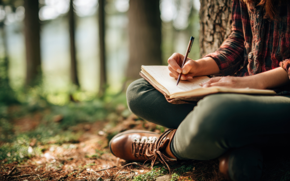 A man with an Enneagram type 4 journaling.